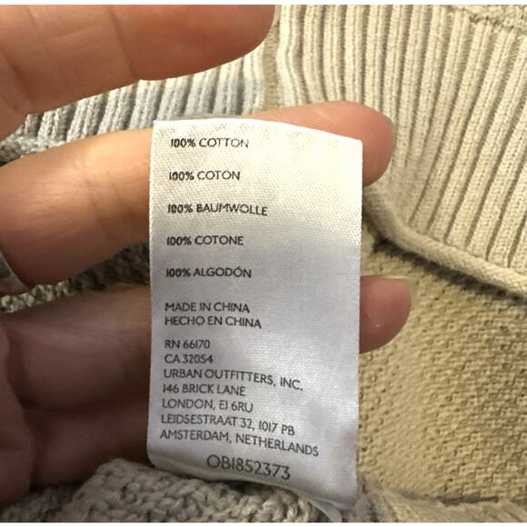 Free People Beach Chunky Cropped Sweater‎ Beige Long Sleeve Mock Neck XS - Picture 6 of 8